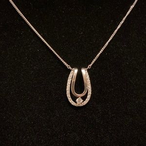 14K White Gold & Diamond Double Horseshoe pendant